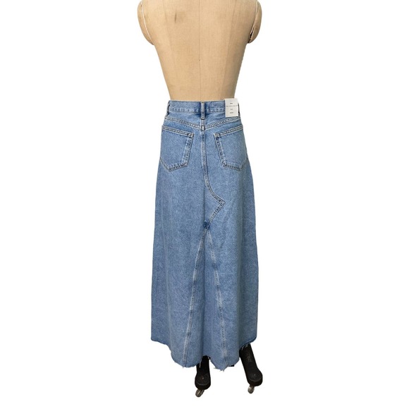 Zara Skirt Denim MAXI Midi SKIRT The Long Skirt XS to Small FIt - Picture 4 of 8